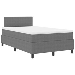 vidaXL Boxspringbett Hellgrau und Wei&szlig; 120 x 200 cm Cordstoff