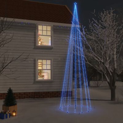 vidaXL LED-Weihnachtsbaum mit Erdnägeln Blau 1134 LEDs 800 cm