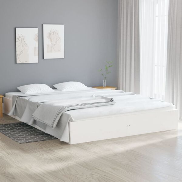 vidaXL Massivholzbett Wei&szlig; 120x200 cm