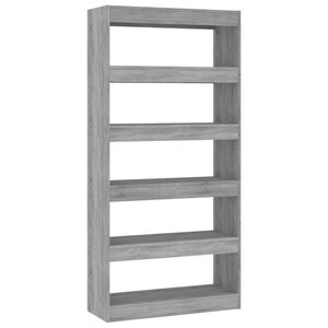 vidaXL B&uuml;cherregal/Raumteiler Grau Sonoma 80x30x166 cm Holzwerkstoff
