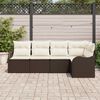 vidaXL Gartensofa-set mit Speicher 5 pcs Braun Poly-Rattan