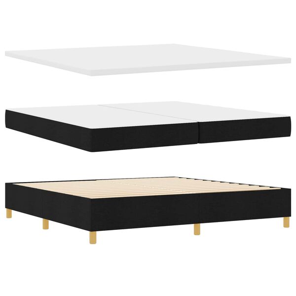 vidaXL Boxspringbett mit Matratze Schwarz 200 x 200 cm Stoff