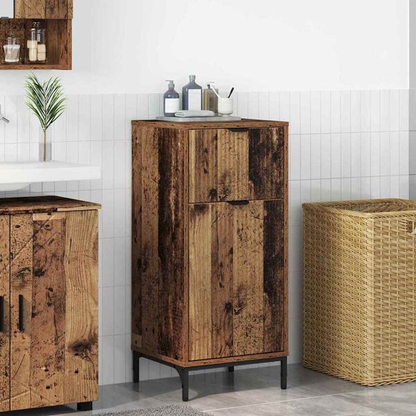 vidaXL Badezimmerschrank mit Schubladen Altholz 39,5 x 36 x 88 cm