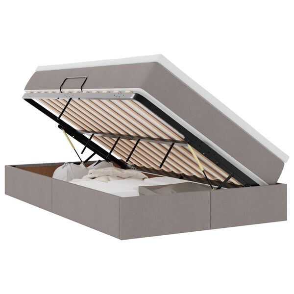 vidaXL Aufbewahrungsbett mit Matratze Taupe 120 x 200 cm Polyester