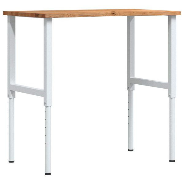 vidaXL Werkbank Hellbraun 100x60x(71,5-98) cm Massivholz Eiche