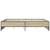vidaXL Bettgestell Sonoma-Eiche 140x200 cm Holzwerkstoff und Metall