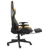 vidaXL Gaming-Stuhl mit Fu&szlig;st&uuml;tze Drehbar Golden PVC