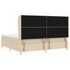vidaXL Boxspringbett mit Matratze Dunkelgrau 90x190 cm Creme Stoff