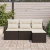 vidaXL Sofa Set mit Kissen 4 pcs Braun und Creme Poly-Rattan