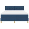 vidaXL Boxspringbett mit Matratze mit Kopfteil Blau 140 x 200 cm Stoff