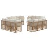 vidaXL Outdoor-Sofagarnitur mit Kissen 12 pcs Natur Polyester