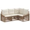 vidaXL Gartensofa-set 4 stk. 4-Sitzer Beige Poly-Rattan