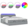 vidaXL Ottoman-Bett mit Matratzen & LEDs Hellgrau 160x200 cm Stoff