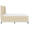 vidaXL LED Boxspringbett mit Matratze Creme 180 x 200 cm Stoff