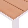 vidaXL Sonnenliegen 2 Stk. mit Tisch Aluminium WPC Wei&szlig; und Braun
