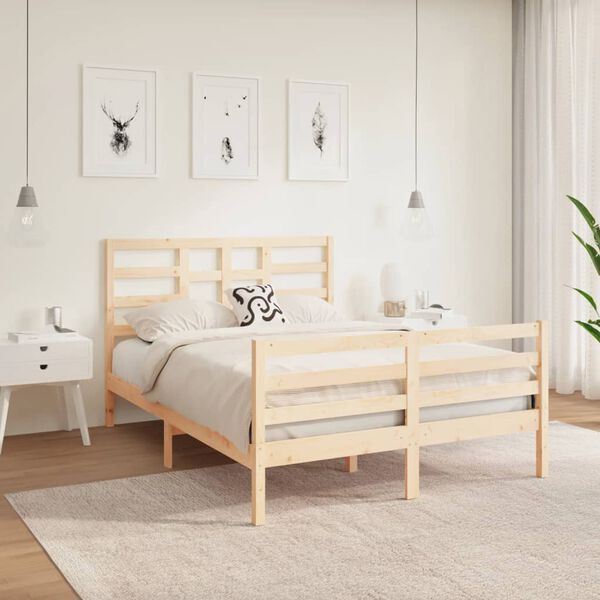 vidaXL Massivholzbett 120x190 cm