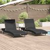 vidaXL Liegestühle 3 pcs Schwarz 40 x 40 x 40.5 cm Poly-Rattan