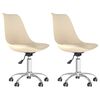 vidaXL Esszimmerst&uuml;hle 2 Stk. Drehbar Creme Stoff
