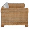 vidaXL Sessel mit Kissen Natur Rattan