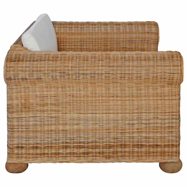 vidaXL Sessel mit Kissen Natur Rattan