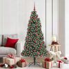 vidaXL K&uuml;nstlicher vorbeleuchteter Weihnachtsbaum mit Kugelset 180 cm