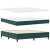 vidaXL LED Boxspringbett mit Matratze Dunkelgr&uuml;n 180 x 200 cm Stoff