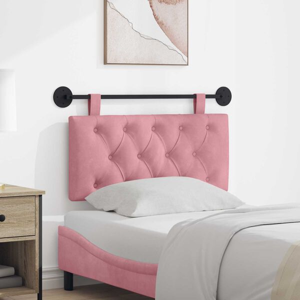 vidaXL H&auml;ngevorderseite Wandmontiert Rosa 100 x 55 x 7 cm Samt