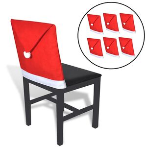 vidaXL 6x Stuhlhussen Weihnachtsm&uuml;tzen