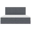 vidaXL Bett mit Stauraum und LED mit LED Dunkelgrau 200 x 200 cm Samt