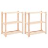vidaXL Lagerregale 3 B&ouml;den 2 Stk. 80x38x90cm Massivholz Kiefer 150kg