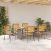 vidaXL Garten Essgruppe 7 pcs Grau und Braun Poly-Rattan