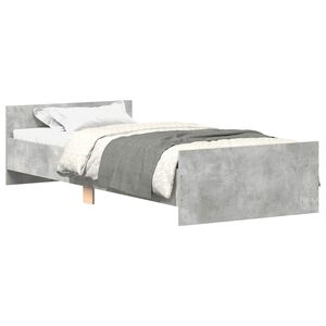 vidaXL Bettgestell Betongrau 75x190 cm Holzwerkstoff