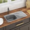 vidaXL Einbausp&uuml;le mit Sieb und Siphon Edelstahl