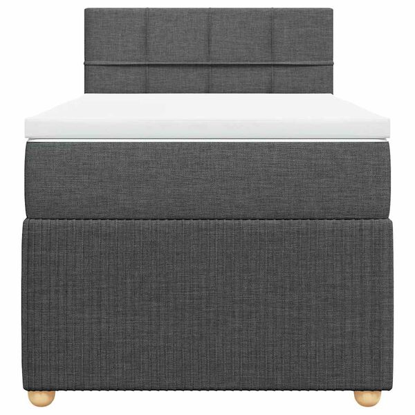 vidaXL Boxspringbett mit Matratze Dunkelgrau 100x200 cm Stoff