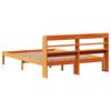 vidaXL Bettgestell mit Kopfteil ohne Matratze Wachsbraun 140x190 cm