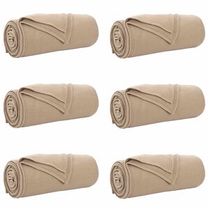 vidaXL Wohndecken 6 stk. Kamel 170 x 130 cm 1.97 kg Fleece