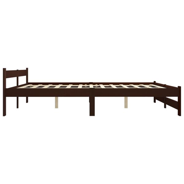 vidaXL Massivholzbett Dunkelbraun Kiefernholz 200x200 cm