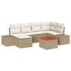 vidaXL Gartensofa-set mit Kissen 7 pcs Beige Poly-Rattan