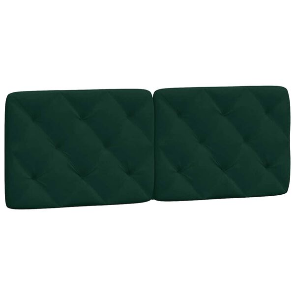 vidaXL Kopfteil-Kissen Dunkelgr&uuml;n 140 cm Samt