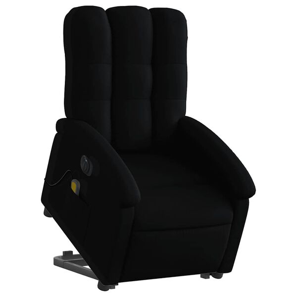 vidaXL Elektrischer Massagesessel mit Aufstehhilfe Schwarz Stoff