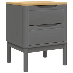 vidaXL Nachttisch FLORO Grau 45x39x57 cm Massivholz Kiefer