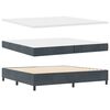 vidaXL Boxspringbett mit Matratze Dunkelgrau 200 x 200 cm Polyester
