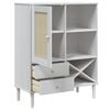vidaXL Highboard SENJA Rattan-Optik Weiß 90x40x112 cm Kiefernholz