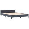 vidaXL Boxspringbett mit Kopfteil Dunkelgrau 160 x 200 cm Samt