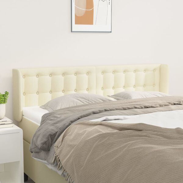 vidaXL Kopfteil mit Ohren Creme 147x16x78/88 cm Kunstleder