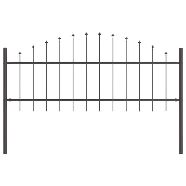 vidaXL Gartenzaun 4 pcs Grau 170 x 140 cm Pulverbeschichteter Stahl