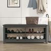 vidaXL Schuhbank Grau 110x38x45,5 cm Massivholz Kiefer