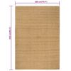 vidaXL Teppich Rechteckig Natur 180x250 cm Jute
