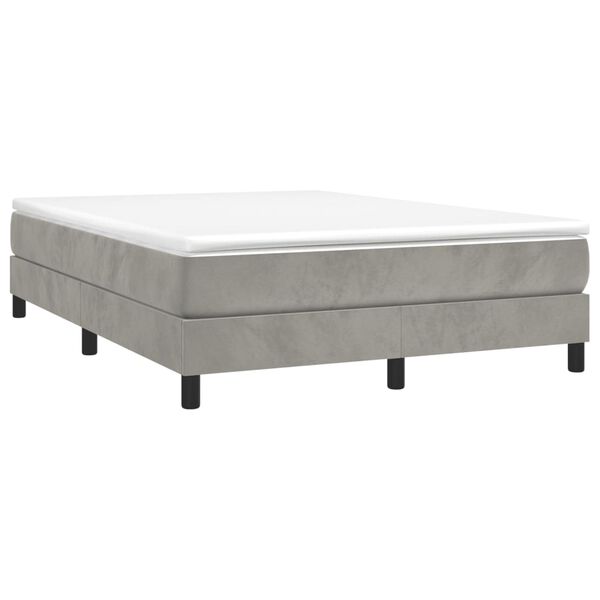 vidaXL Boxspringbettgestell Hellgrau 140x200 cm Samt