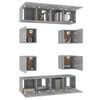 vidaXL 8-tlg. TV-Schrank-Set Grau Sonoma Holzwerkstoff